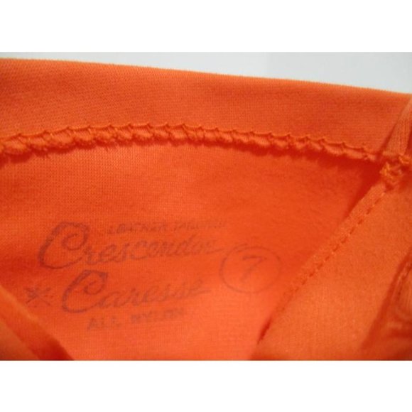*Vintage Retro Orange Crescendoe Caresse Nylon Button Wrist Fashion Gloves - Picture 5 of 5